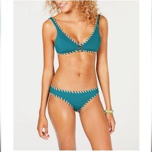 New Becca Swim Reversible Bikini Set Whipstitch Trim Size Large